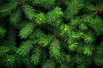 Lush Green Pine Tree Branches with Soft Focus