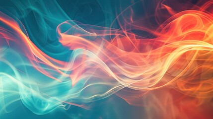 Fototapeta premium Abstract Smoke Waves in Vibrant Colors