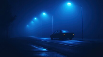 Night Drive in Fog