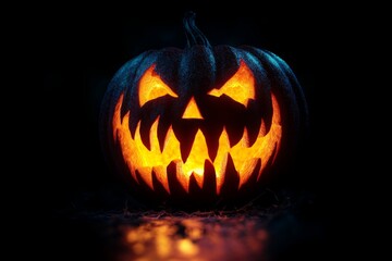 Real Jack O Lantern for halloween isolated on black background