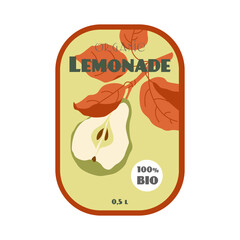 Organic lemonade label with colorful design. Bright lemonade label with organic and bio text. Concept of organic product.