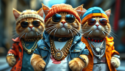 street gang of three rapper cats.