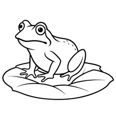 Delicate Frog on Lily Pad Vector