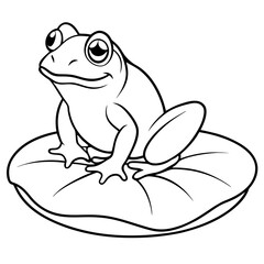 Delicate Frog on Lily Pad Vector