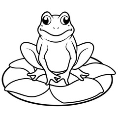 Delicate Frog on Lily Pad Vector