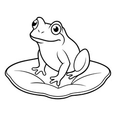 Delicate Frog on Lily Pad Vector
