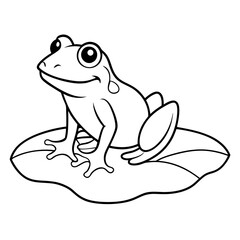 Delicate Frog on Lily Pad Vector