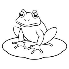 Delicate Frog on Lily Pad Vector