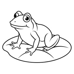 Delicate Frog on Lily Pad Vector