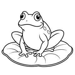 Delicate Frog on Lily Pad Vector