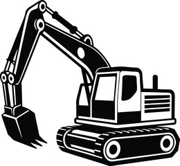 excavator on a white background