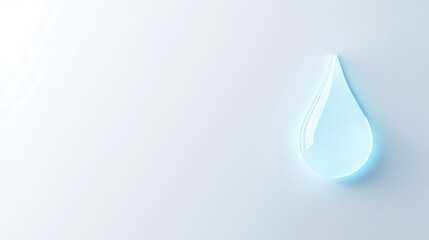 A Single Teardrop of Water Against a White Background