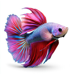 Fototapeta premium Colorful Siamese Fighting Fish with Long Flowing Fins