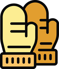 Pair of colorful mittens, perfect for illustrating cold weather, winter activities, or staying cozy