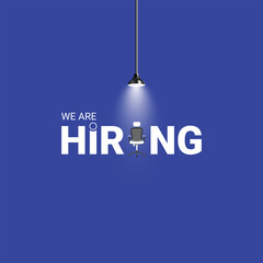 We are hiring join to the team announcement. Hiring recruitment open vacancy design. we are hiring creative post.