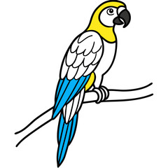 Vibrant Macaw Perched on a Branch