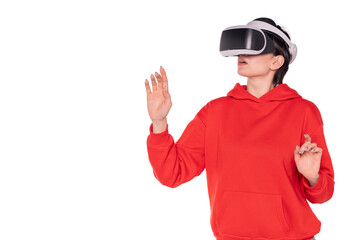 Exploring Virtual Worlds: Young Woman Immerses Herself in Digital Experience