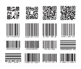 Collection of bar code on white background