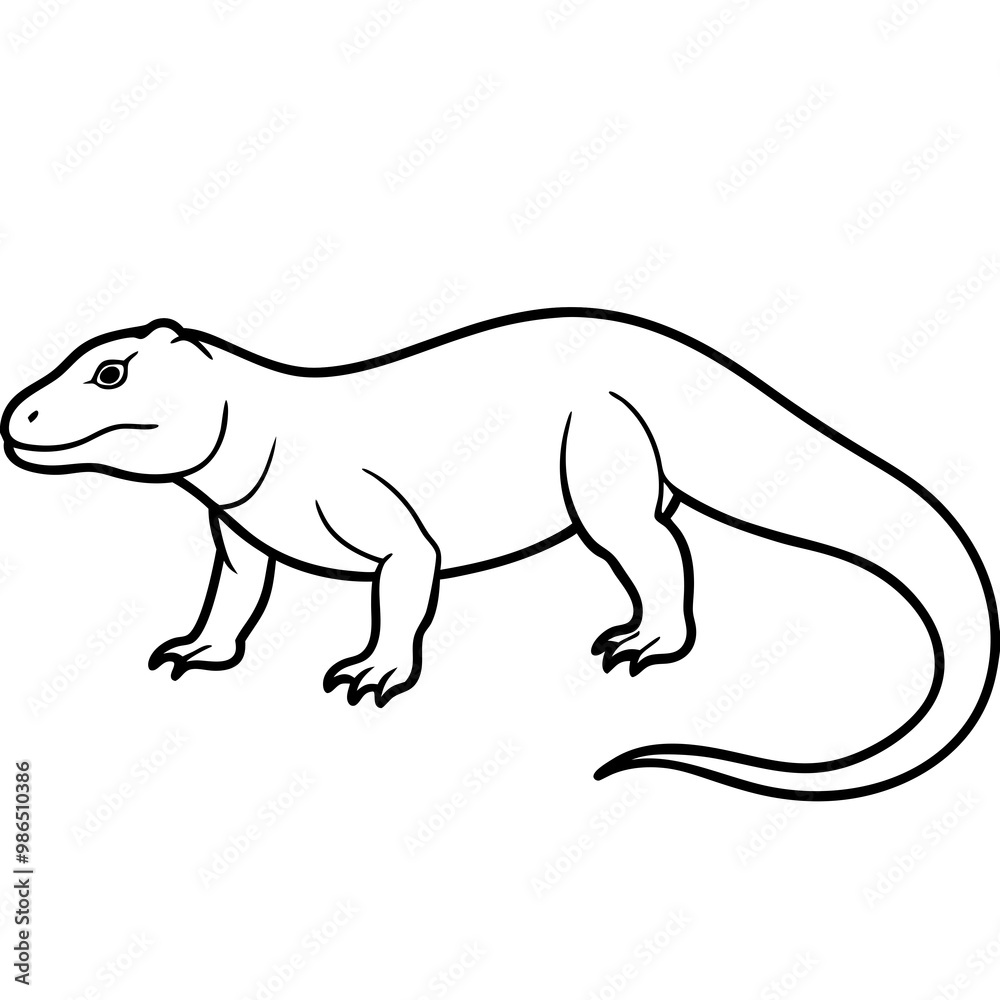 Sticker vector art of a strolling komodo dragon