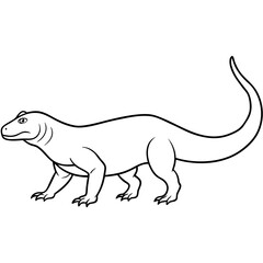 Fototapeta premium Vector Art of a Strolling Komodo Dragon