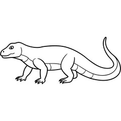 Vector Art of a Strolling Komodo Dragon