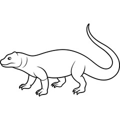 Vector Art of a Strolling Komodo Dragon
