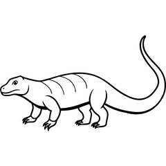Vector Art of a Strolling Komodo Dragon