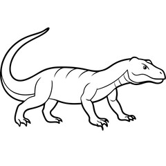 Vector Art of a Strolling Komodo Dragon