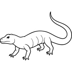 Vector Art of a Strolling Komodo Dragon