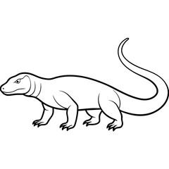 Vector Art of a Strolling Komodo Dragon