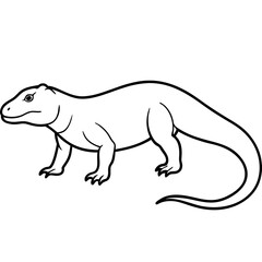Vector Art of a Strolling Komodo Dragon