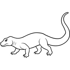 Vector Art of a Strolling Komodo Dragon