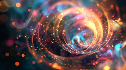 Obraz premium Luminous Atoms Floating in a Soft Focus Ether