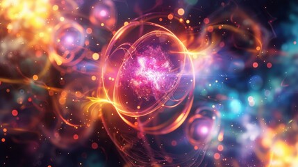 Luminous Atoms Floating in Ethereal Space