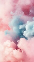 Naklejka premium Colorful clouds swirl in shades of pink and blue at sunset in a dreamy atmosphere