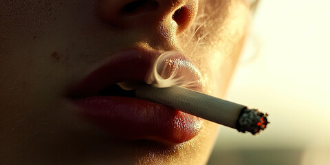 Teenager smoking a cigarette