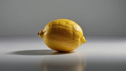 Single lemon in a minimalist style highlighting vitamin C against a soft background