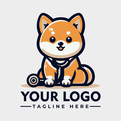 Shiba Inu Dog Doctor With Stethoscope Vector Logo Illustration Dog Shiba Medical Pet