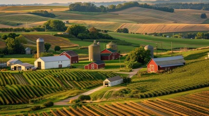 Fototapeta premium Scenic Farmland View in the Midwest