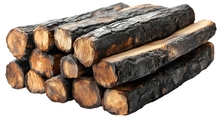 a pile of logs on a white background
