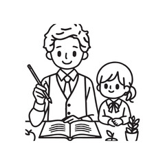 A teacher with students vector design 