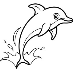 Dolphin Tail Splash Vector Art