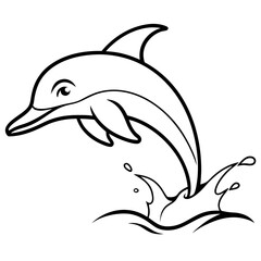Dolphin Tail Splash Vector Art