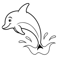 Dolphin Tail Splash Vector Art