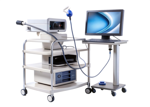 Digital endoscopy machine on transparent background 