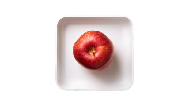 red apple on white plate