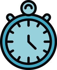 This minimalist icon depicts a blue stopwatch, ready to track time with accuracy