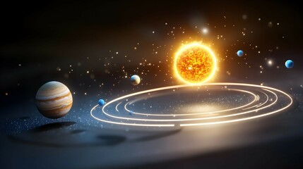 Solar System Planets Space 3D Rendering Illustration
