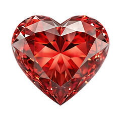Fototapeta premium Red heart of small diamonds on transparent background