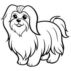 Adorable Shih Tzu Face with Flowing Fur - Vector Art